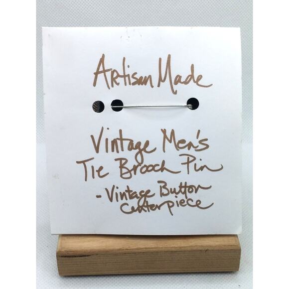 Vintage Silk Tie Pin Wembley Hand Crafted Upcycled Brooch Floral MCM Button New - Picture 9 of 12